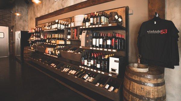 Our wine & spirit wall.