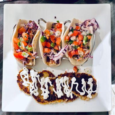 Wall Street Tacos with Potato Cakes