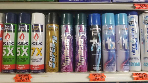 Lighter Butane from $1 to $4.99! Also sold by the case.