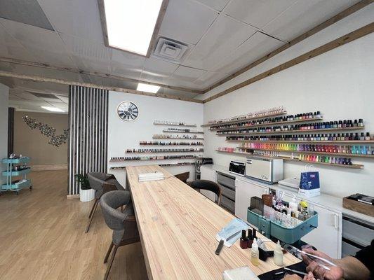 Nail bar with a huge variety of colors to choose from!