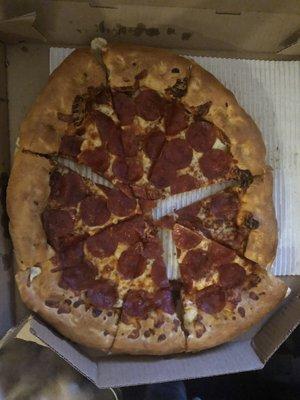 Stuffed crust pepperoni pizza. How does it get this way???? LOL