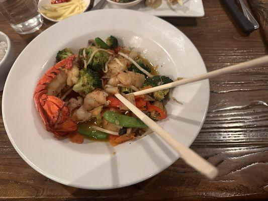 Stir-fry Vegetables with seafood and lobster!