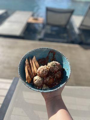 Venison meatballs off happy hour menu