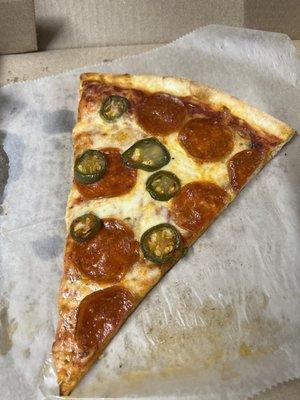 Pepperoni and jalapeño slice