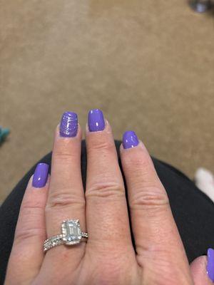 Polygel nails with gel polish and design