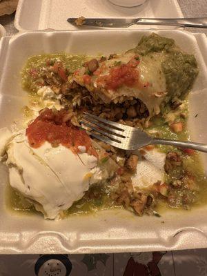 Wet burrito green sauce