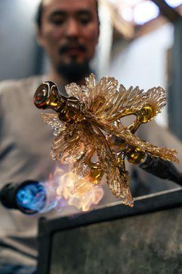 Custom glass fabrication  at KT Glassworks in Los Angeles, California. Work by Kazuki Takizawa