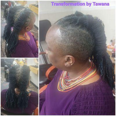 Side cut with extensions added for full loc braid style