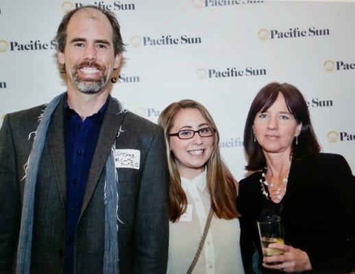 Greg Owens (CEO), Katrina Hayes, & Jennifer Rivas (Office) at the 2014 Pacific Sun Red Carpet Party.