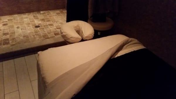 Massage room was really clean and relaxing