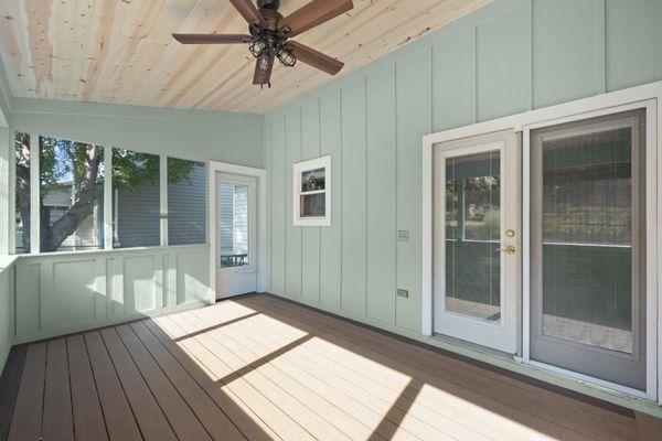 New composite deck and New 4 season porch.