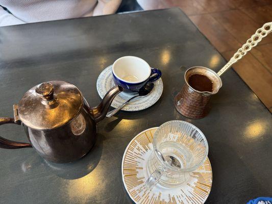 Turkish Coffee Lebanese Tea with Mint