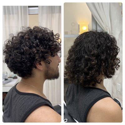 Men's curly haircut