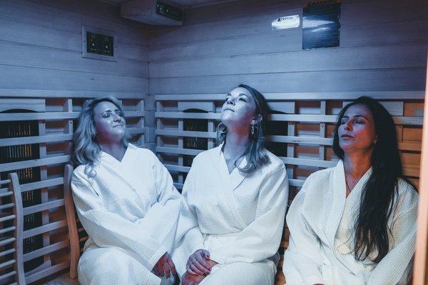 We have 2 Medical grade Infrared Saunas, available for both individual and group sits (up to 4 in each sauna).