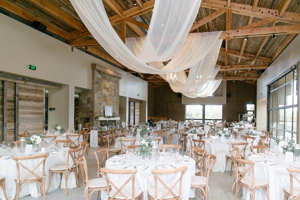 Expansive ballroom with beautiful rustic elements in Temecula, California