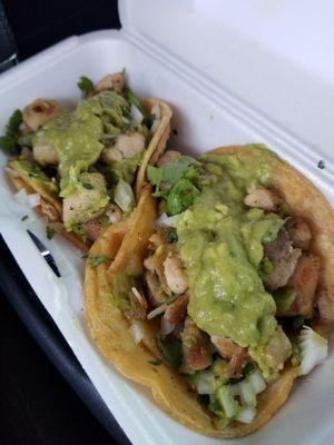 2 pollo asado street tacos. Very good!