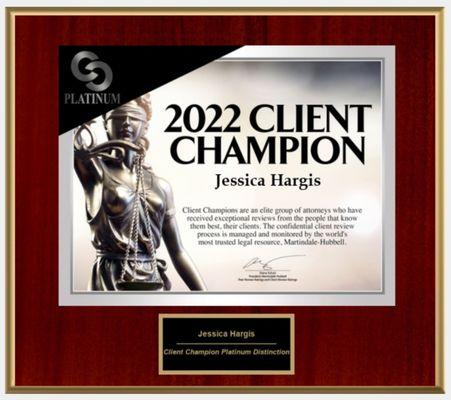 Martindale Hubbel Client Champion 2022