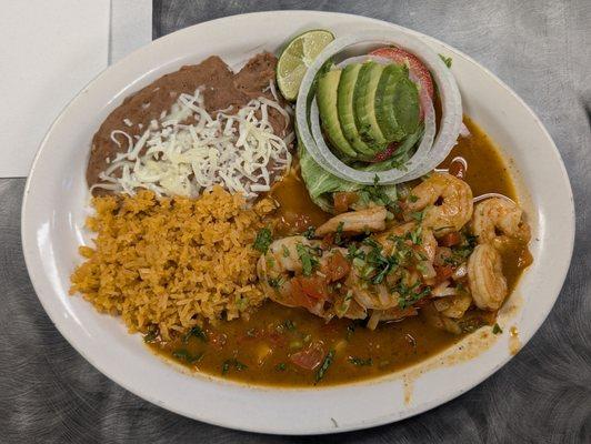 Camarones a la veracruzana. The shrimp were plump and fresh!  Portions for all of our party were generous.