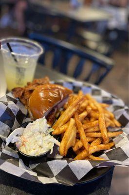 Chicken sandwich and fries