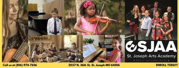 Guitar, piano, voice, violin cello, singing, drums, early childhood, ukulele music lessons and more!