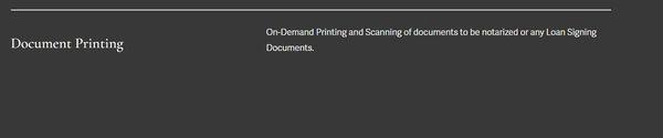 Areas of Service - Document Printing and Scanning