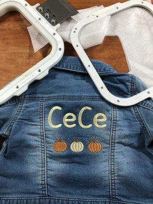 Embroidered jean jacket, custom gifts, kids jean jacket, embroidery