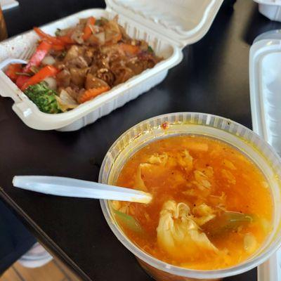 Egg Drop Soup and drunken noodles