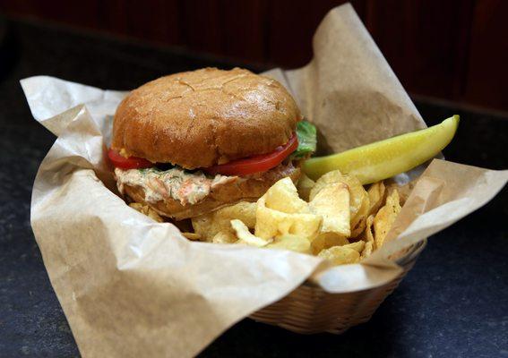 Bristol Bay wild caught Alaskan Salmon sandwich