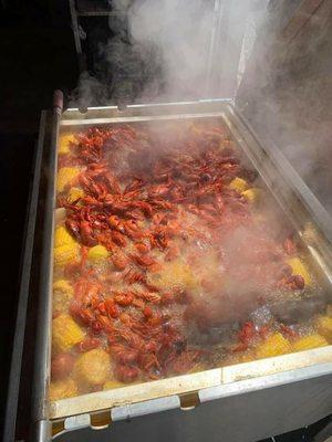 Crawfish Boil 
Corn,sausage,potatoes