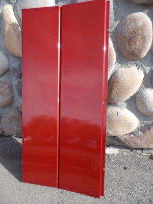 Panels for a fiery red fireplace