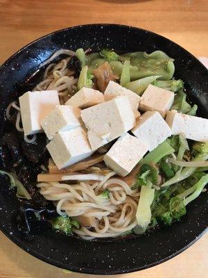 Vegetarian with added tofu and dumplings (removed greens from top)