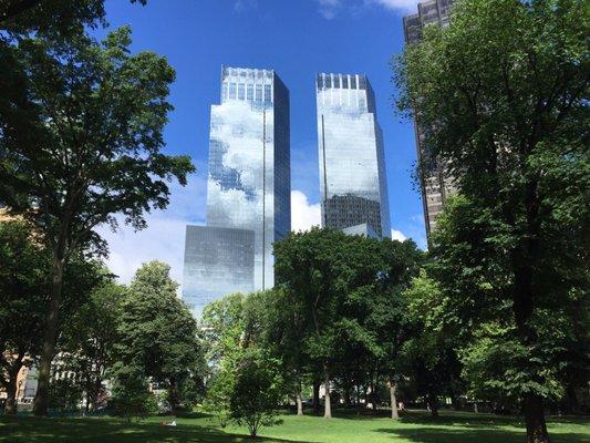 Time Warner (HBO, Turner, WB - NOT the cable co.) is located in Time Warner Center.  One of the best buildings ringing Central Park!