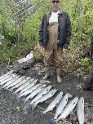 Salmon on first day. There were 7 of us here.