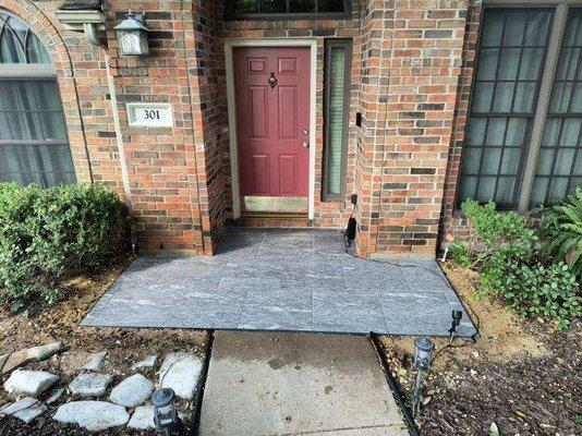 Front door patio extension for a customer in Pflugerville.