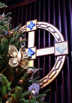 Cross and chrismon tree