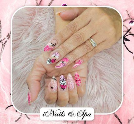 Add a touch of sweetness to the spooky season with these enchanting pink nails