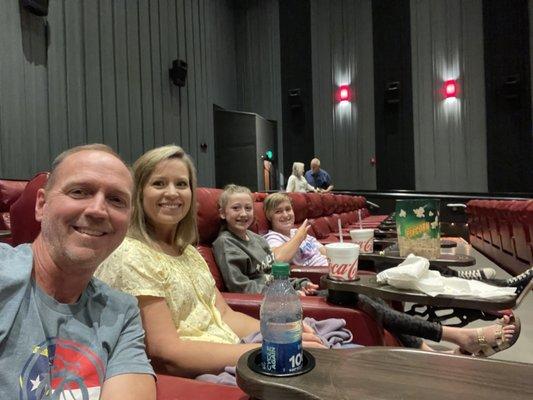 Tables and snacks. Ready for the movie!