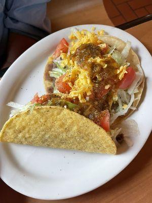 Crispy ground beef Taco a la carte Bean Tostada a la cartetostada