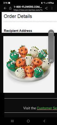 Chocolate dipped halloween strawberries