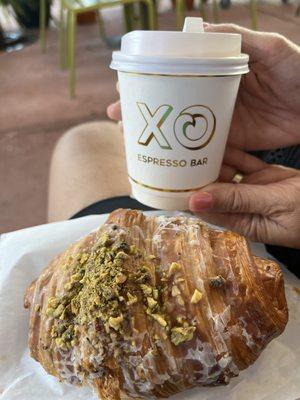 Latte with croissant