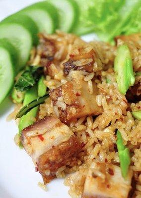 Spicy Fried Rice with Crispy Pork Belly