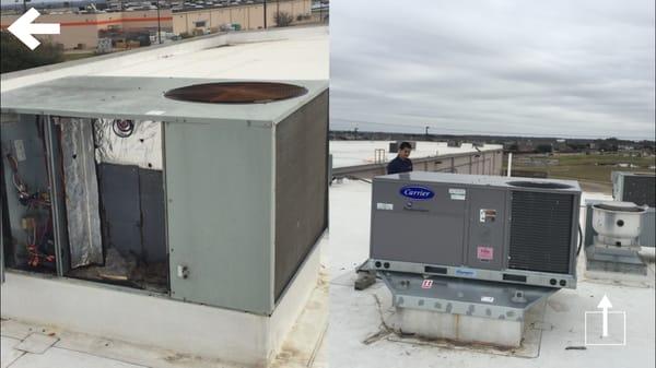 Commercial install before and after.