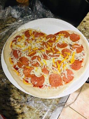 Before baking (Heart-Pizza)