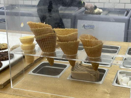 Homemade waffle cones