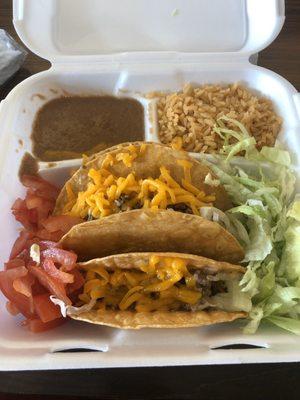 Crispy Taco Plate for only $5.99. 3 big tacos, always satisfying.