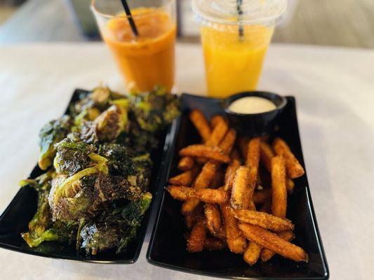 Swt Potato fries n Signature Toasted Brussels Sprouts