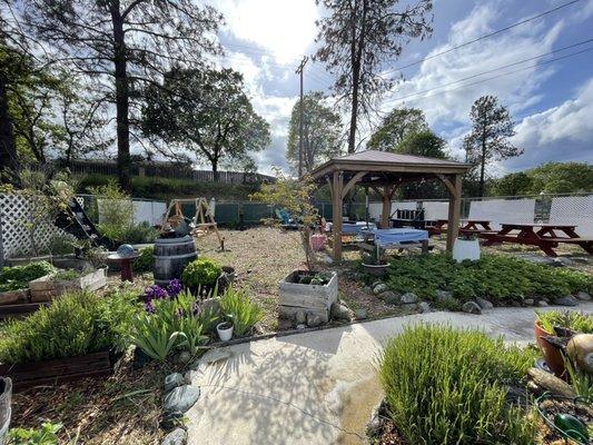 Water Bar Garden, seating area, and event area.