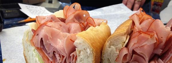 A delicious ham sandwich from Renee's Hot Stuff Deli.