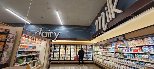 Dairy and milk section