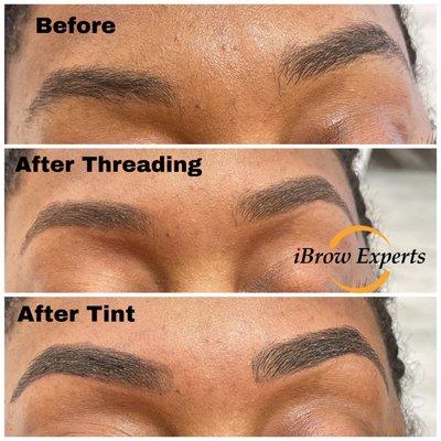 Eyebrow threading and Eyebrow tint